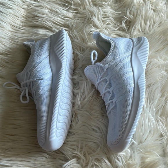 Athletic running work out crisp white lace up shoes sneakers hiking shoes sz 8 - Picture 4 of 17